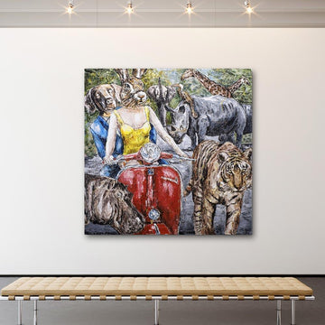 They were so happy to be in this painting because they were happiest around wildlife (Original Painting)