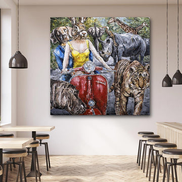 They were so happy to be in this painting because they were happiest around wildlife (Original Painting)