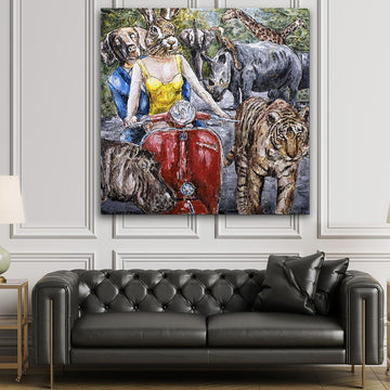 They were so happy to be in this painting because they were happiest around wildlife (Original Painting)