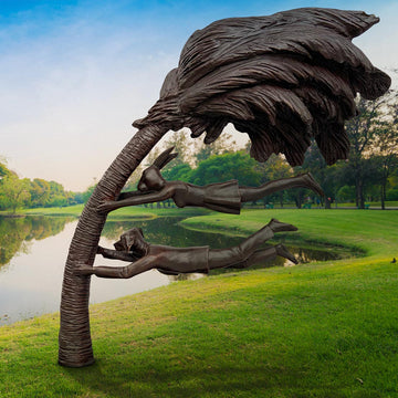 It Was a Windy Day They Would Never Forget (Bronze Sculpture)