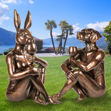 He Loved His Full Bodied Red (Bronze Sculpture)