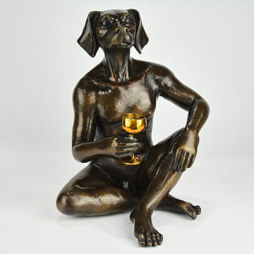 He Loved a Good Red (Bronze Sculpture)