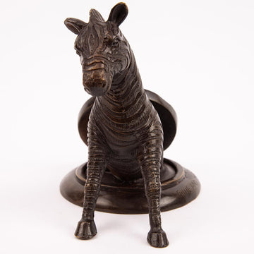 Zebra Comes Into a Better Tomorrow (Bronze Sculpture, Pocket Size)