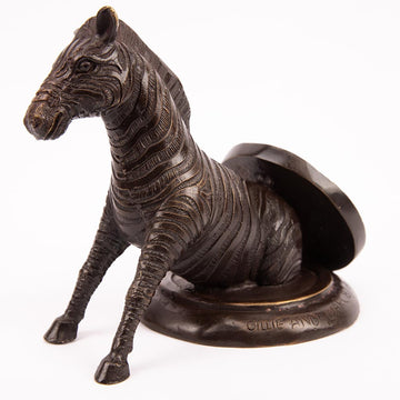 Zebra Comes Into a Better Tomorrow (Bronze Sculpture, Pocket Size)
