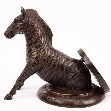 Zebra Comes Into a Better Tomorrow (Bronze Sculpture, Pocket Size)