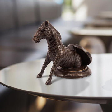 Zebra Comes Into a Better Tomorrow (Bronze Sculpture, Pocket Size)