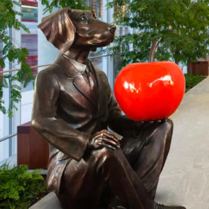 Statue of suit-wearing dog sparks outcry in Chinatown