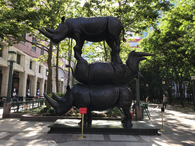 17-Foot-Tall Sculpture Depicting Endangered Rhinos Moves to MetroTech Commons