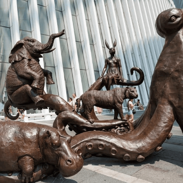 Giant Octopus Sculpture Carrying a Menagerie of Endangered Animals Sur ...