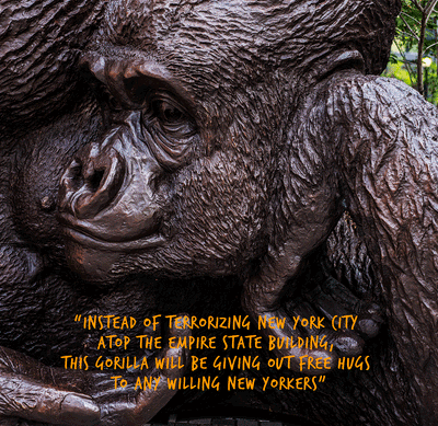 Australian artists unveil 4-1/2 ton gorilla statue in NYC