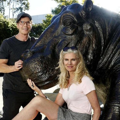 Gillie and Marc’s giant hippo at Sculptures @ Bayside is designed to be touched