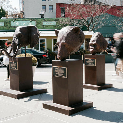 Giant sculptures of endangered animals have been installed in Greenwich Village
