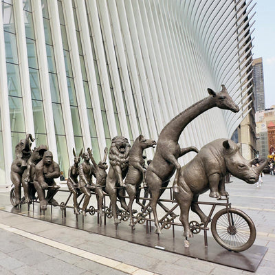 A Bronze Zoo Of Endangered Animals Can Be Seen Living Wildly At The WTC