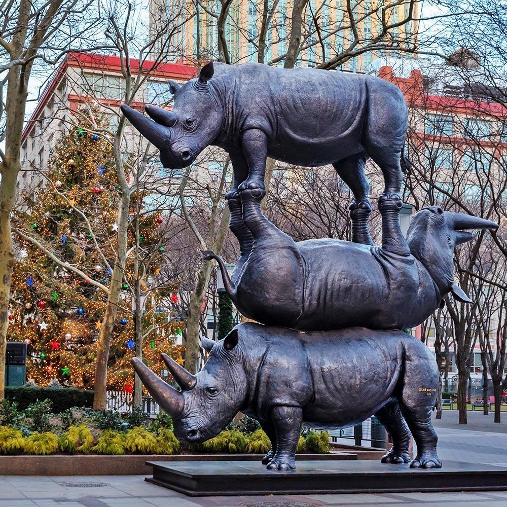 9 sculptures of the world's most endangered animals unveiled in Greenw –  Gillie and Marc