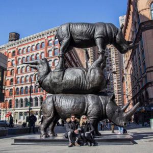 ‘Kitsch‚ mad-ugly’ rhino extinction statue raises a storm