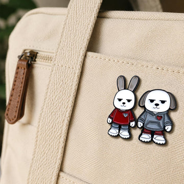 Rabbitgirl and Dogboy (Enamel Pin Set)
