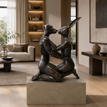 They Kissed and Kissed More (Bronze Sculpture, Mid-Size)