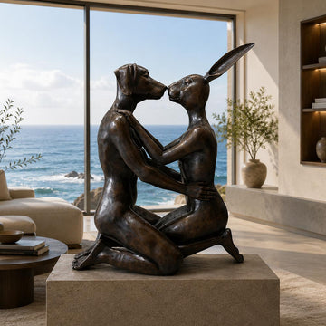 They Kissed and Kissed More (Bronze Sculpture, Mid-Size)