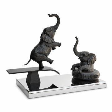 Elephants Make Waves (Bronze Sculpture)