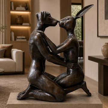 They Kissed and Kissed More (Bronze Sculpture, Mid-Size)