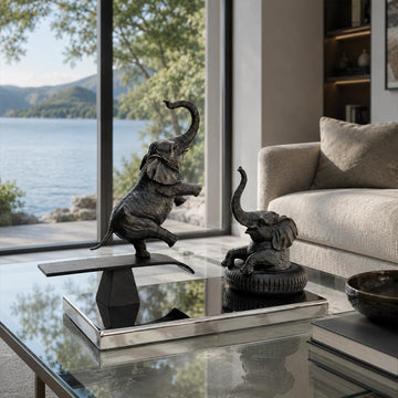 Elephants Make Waves (Bronze Sculpture)