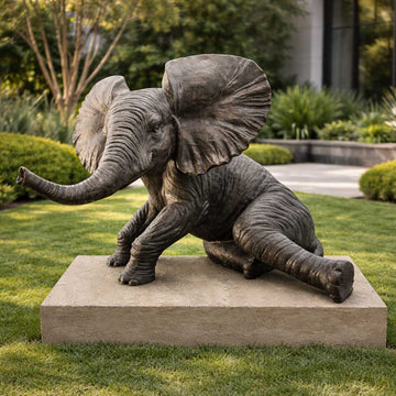 Relaxing Babar the Elephant (Bronze Sculpture, Mid-Size)