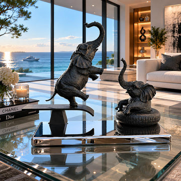 Elephants Make Waves (Bronze Sculpture)