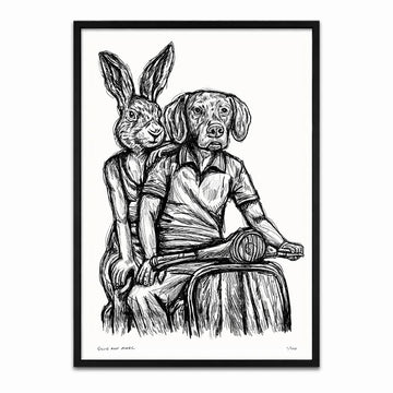 Rabbitwoman and Dogman on the Road Again (Print)