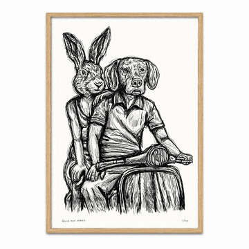 Rabbitwoman and Dogman on the Road Again (Print)
