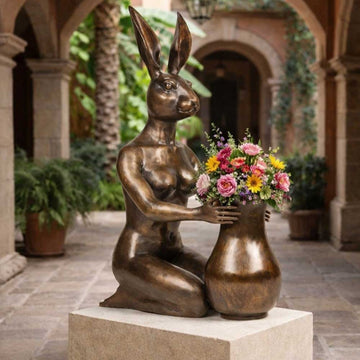 Flower Rabbit (Bronze Sculpture)