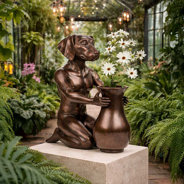 Flower Dog (Bronze Sculpture)