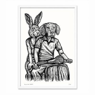 Rabbitwoman and Dogman on the Road Again (Print)