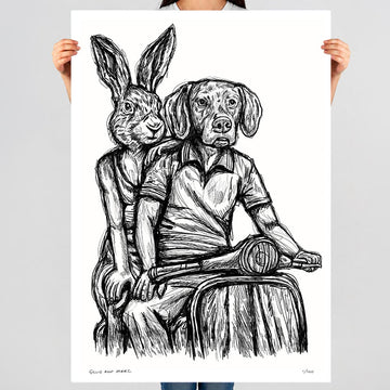 Rabbitwoman and Dogman on the Road Again (Print)