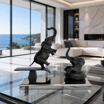 Elephants Make Waves (Bronze Sculpture)