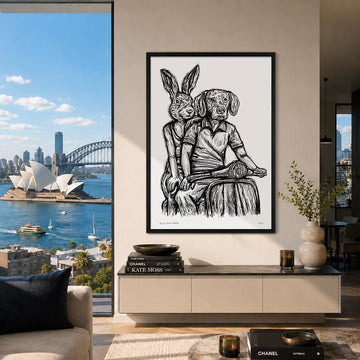 Rabbitwoman and Dogman on the Road Again (Print)
