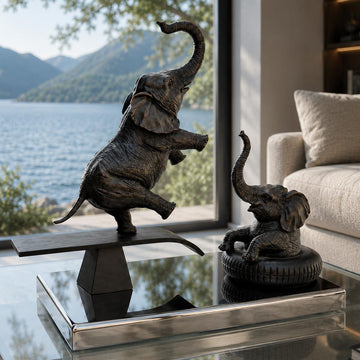 Elephants Make Waves (Bronze Sculpture)