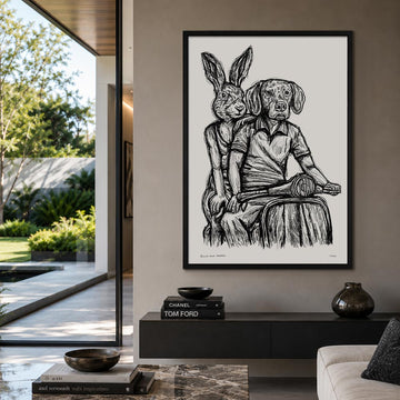 Rabbitwoman and Dogman on the Road Again (Print)