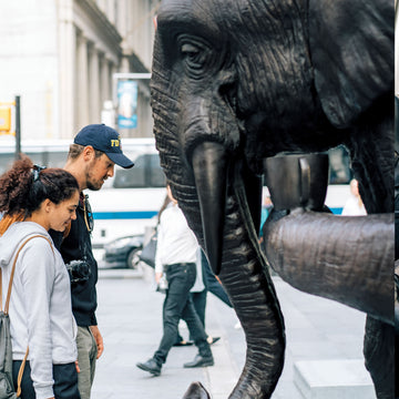 The African Elephant Never Forgot What He Learned and Neither Did Rabbitwoman (Bronze Sculpture)
