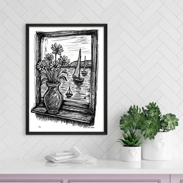 Bayside Through the Window (Giclee Canvas Print)