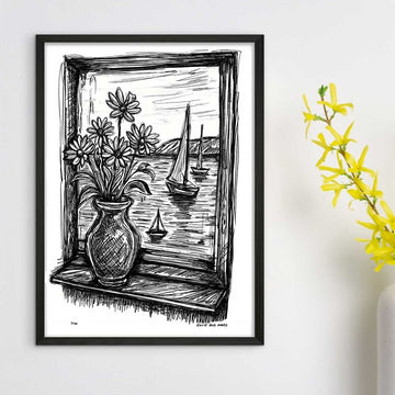 Bayside Through the Window (Giclee Canvas Print)