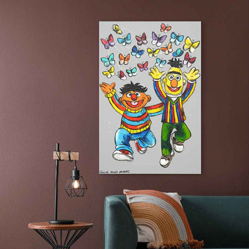 Bert and Ernie Were Friends Forever (Original Painting)