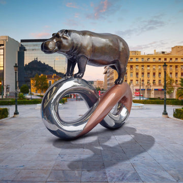 Big Hippo Infinity (Bronze Sculpture)