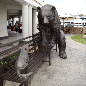 Black Bear and Raccoon: The Space Between Strangers (Bronze Sculpture)