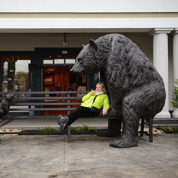 Black Bear and Raccoon: The Space Between Strangers (Bronze Sculpture)