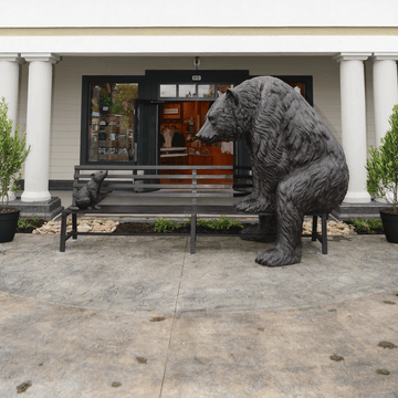 Black Bear and Raccoon: The Space Between Strangers (Bronze Sculpture)