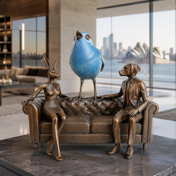 Blue Bird Sings (Bronze Sculpture, Small)