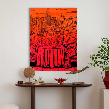 Coffee with Friends in New York (Original Painting)