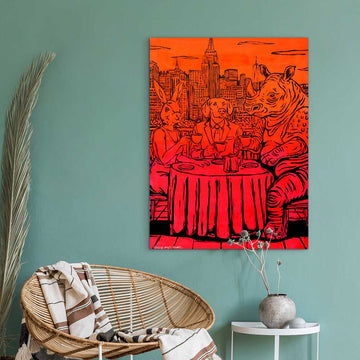 Coffee with Friends in New York (Original Painting)