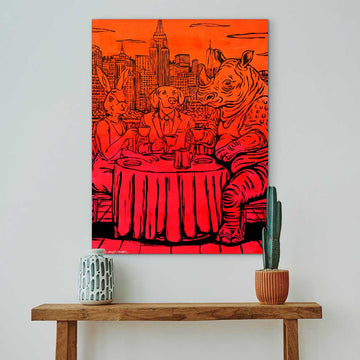 Coffee with Friends in New York (Original Painting)