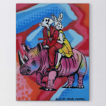 Colourful Rhino (Original Painting)